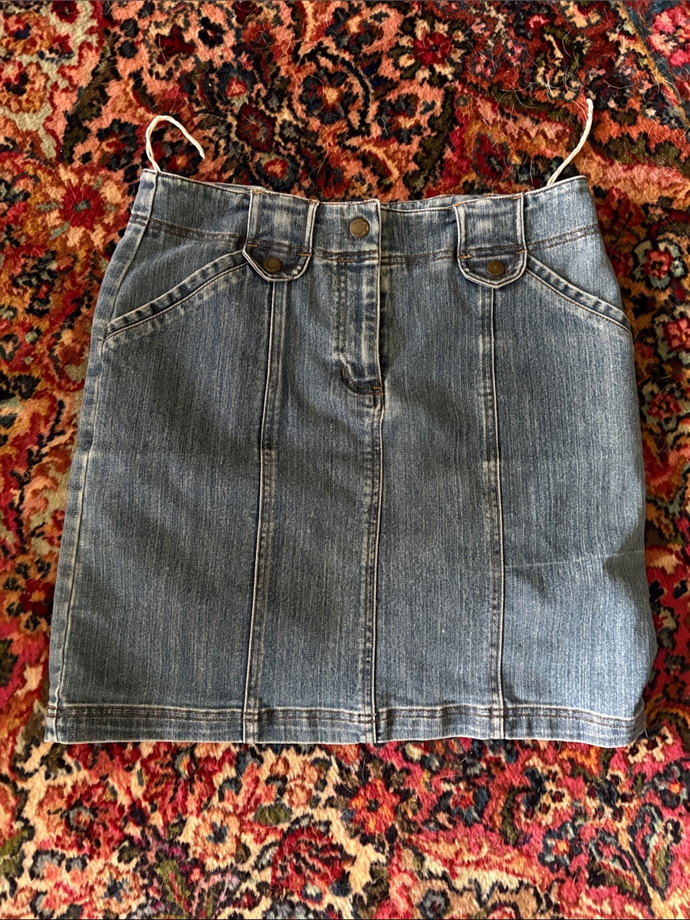Vintage Jones New York Classic Blue Denim Mini Skirt size 8